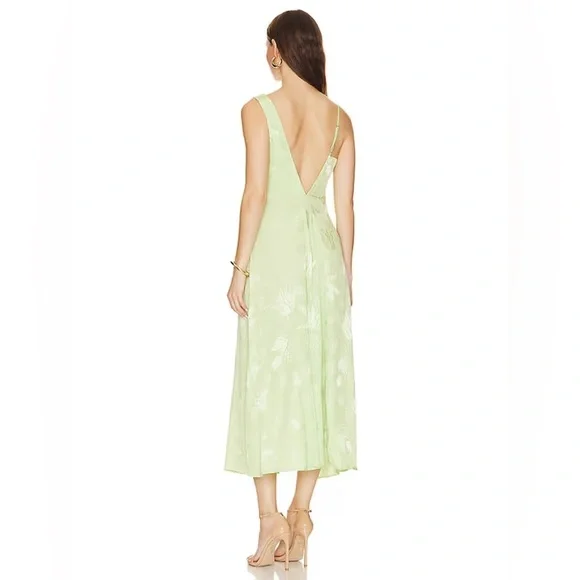 knee length dresses for ladies For Love & Lemons Jolene Embroidered Midi Dress White  blueandcream